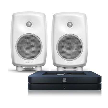 Genelec G Two pari + Bluesound NODE (N130) verkkosoitin