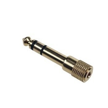 Kullattu stereoplugi adapteri 3.5 --> 6.3 mm